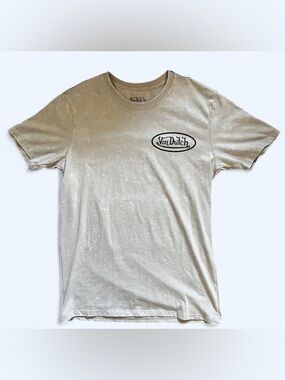 Von Dutch Beige Crewneck Tee with Black Logo